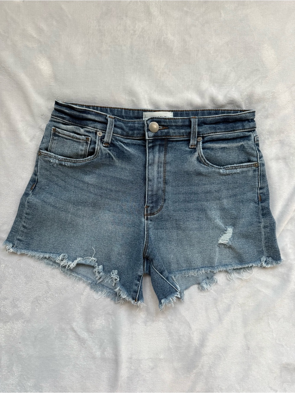 EVEREVE The Ever Short Distressed Denim Jean Shorts Blue Waist 27